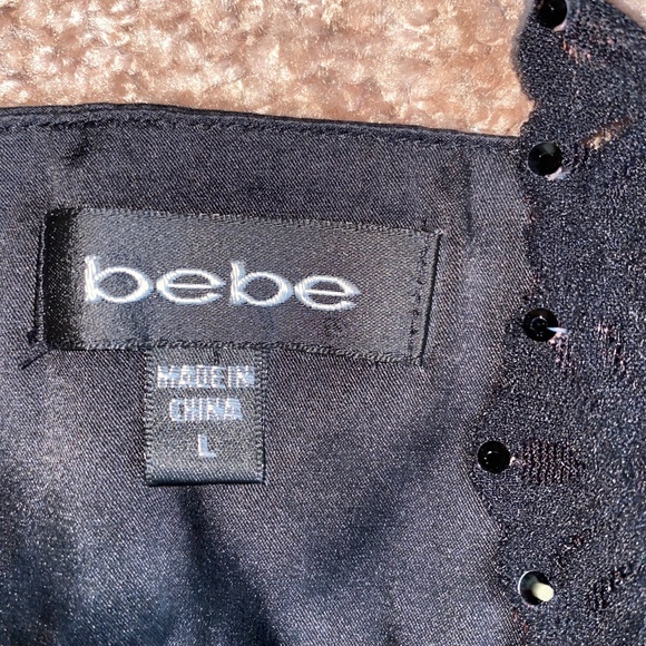 ‼️sold‼️BEBE black silky with lace top - Picture 3 of 4